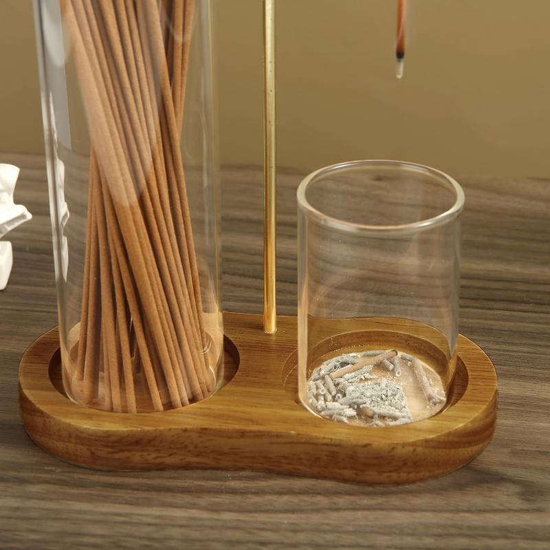 TYIIPLUS™ 2 in 1 Incense & Candle Holder Natural Wood Base Aromatherapy Diffuser