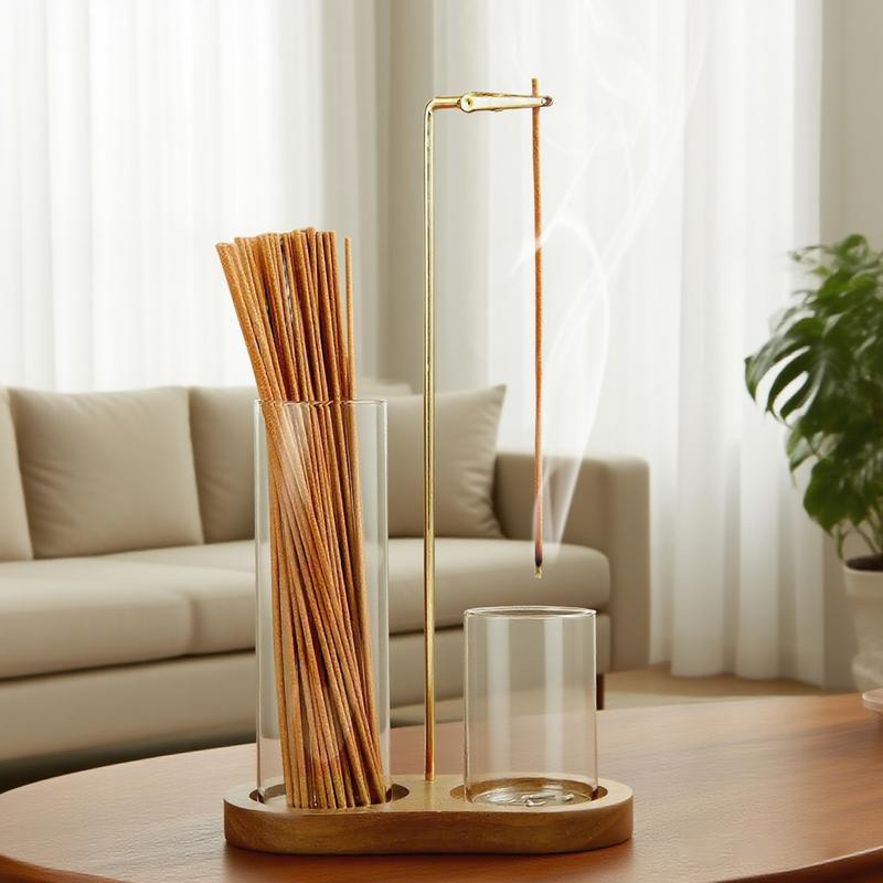 TYIIPLUS™ 2 in 1 Incense & Candle Holder Natural Wood Base Aromatherapy Diffuser
