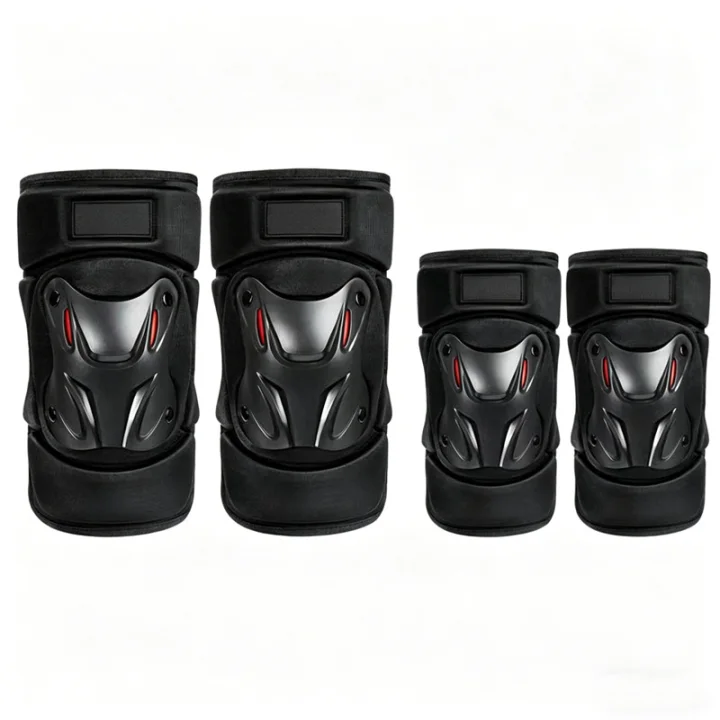 🏍️ Motorcycle Protective Gear Set – Hard Shell Knee & Elbow Guards with Adjustable Fit