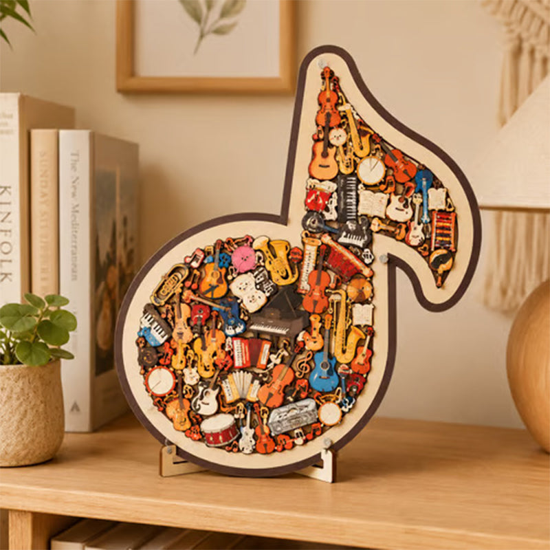 🎵 Wooden Musical Note Puzzle – Handcrafted Brain Teaser for Music Lovers!  🧩 Perfect Gift • Eco-Friendly