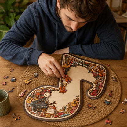 🎵 Wooden Musical Note Puzzle – Handcrafted Brain Teaser for Music Lovers!  🧩 Perfect Gift • Eco-Friendly