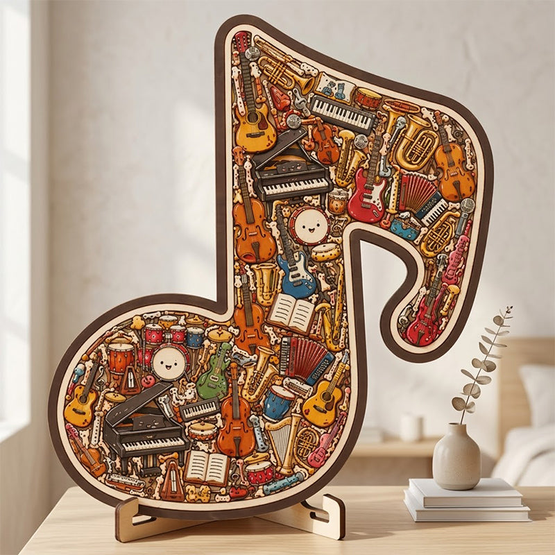 🎵 Wooden Musical Note Puzzle – Handcrafted Brain Teaser for Music Lovers!  🧩 Perfect Gift • Eco-Friendly
