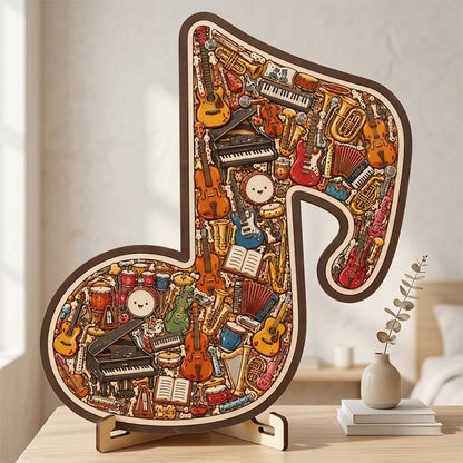 🎵 Wooden Musical Note Puzzle – Handcrafted Brain Teaser for Music Lovers!  🧩 Perfect Gift • Eco-Friendly