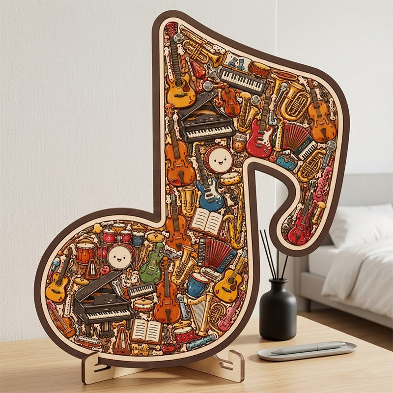 🎵 Wooden Musical Note Puzzle – Handcrafted Brain Teaser for Music Lovers!  🧩 Perfect Gift • Eco-Friendly