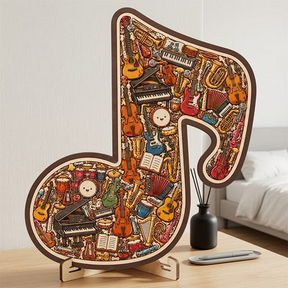 🎵 Wooden Musical Note Puzzle – Handcrafted Brain Teaser for Music Lovers!  🧩 Perfect Gift • Eco-Friendly