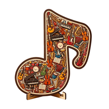 🎵 Wooden Musical Note Puzzle – Handcrafted Brain Teaser for Music Lovers!  🧩 Perfect Gift • Eco-Friendly