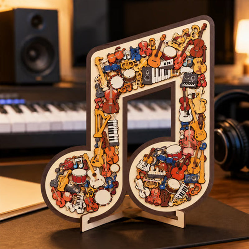 🎵 Wooden Musical Note Puzzle – Handcrafted Brain Teaser for Music Lovers!  🧩 Perfect Gift • Eco-Friendly