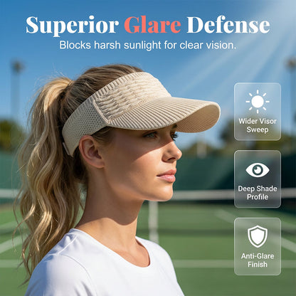 Women's Breathable Knit High Ponytail Sun Visor