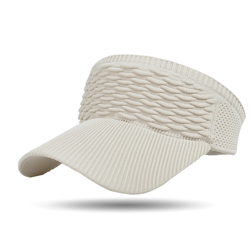 Women's Breathable Knit High Ponytail Sun Visor