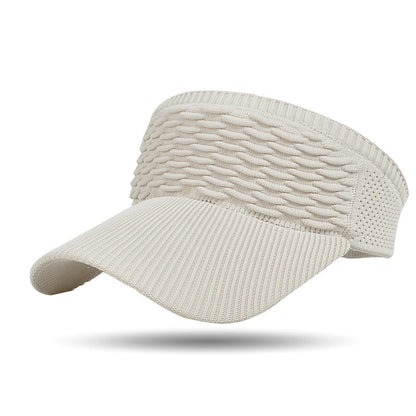 Women's Breathable Knit High Ponytail Sun Visor
