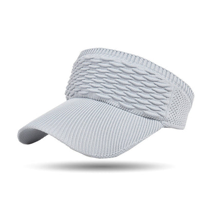 Women's Breathable Knit High Ponytail Sun Visor