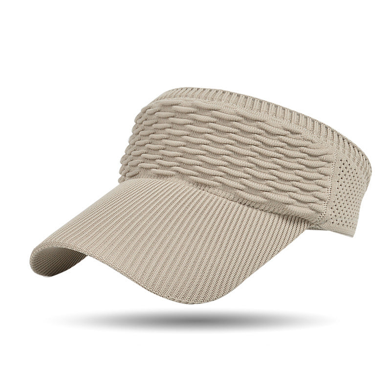 Women's Breathable Knit High Ponytail Sun Visor