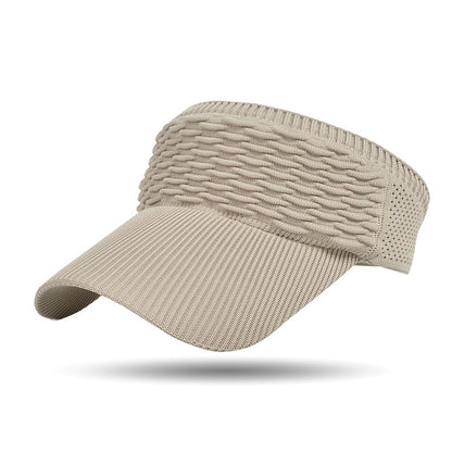 Women's Breathable Knit High Ponytail Sun Visor