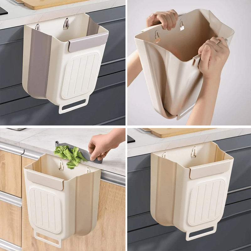 Multipurpose Hanging Collapsible Trash Can – Wall-Mounted Kitchen Waste Bin