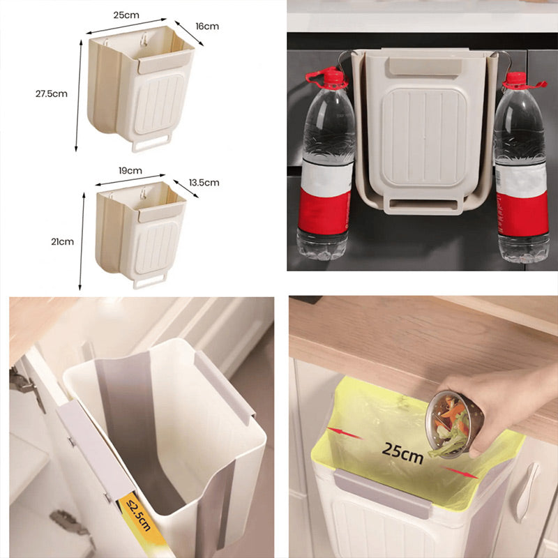 Multipurpose Hanging Collapsible Trash Can – Wall-Mounted Kitchen Waste Bin
