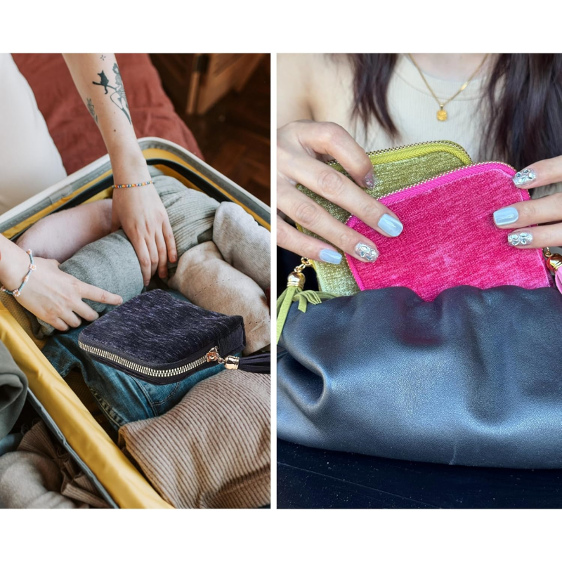 Mini Travel Jewellery Bag with Zip – Compact, Portable & Perfect for Rings, Earrings & Necklaces ✨