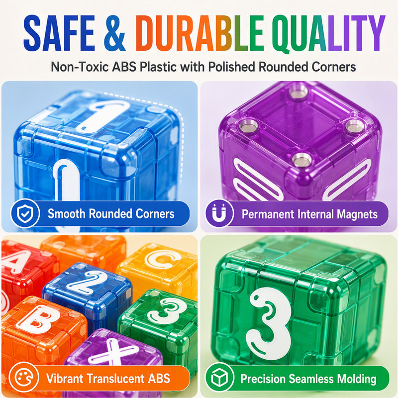 🧩Magnetic Alphabet Number Cubes for Children
