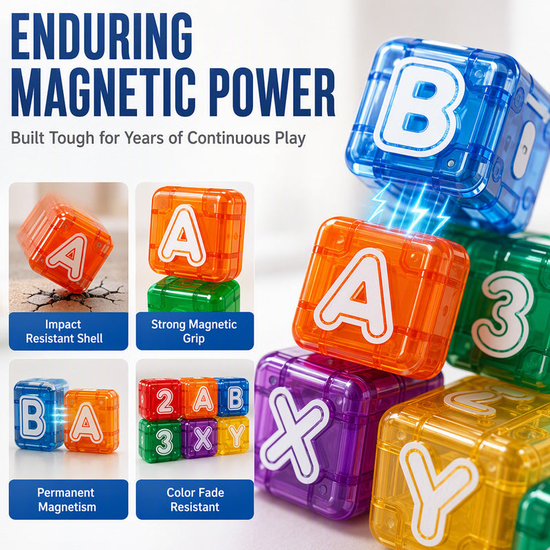 🧩Magnetic Alphabet Number Cubes for Children