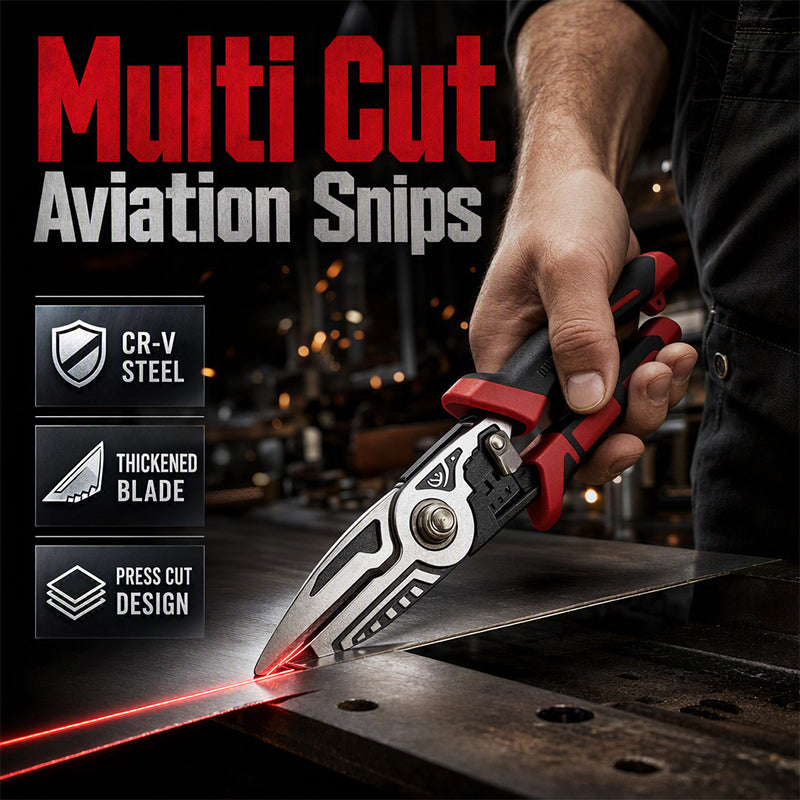 Heavy-Duty Tin Snips – CR-V Steel Metal Cutting Shears for DIY & Repairs
