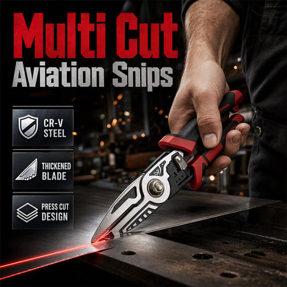 Heavy-Duty Tin Snips – CR-V Steel Metal Cutting Shears for DIY & Repairs
