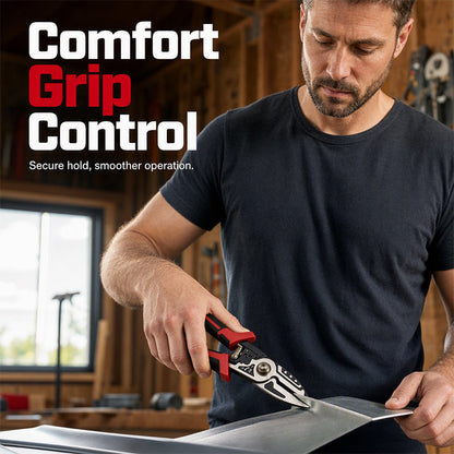 Heavy-Duty Tin Snips – CR-V Steel Metal Cutting Shears for DIY & Repairs