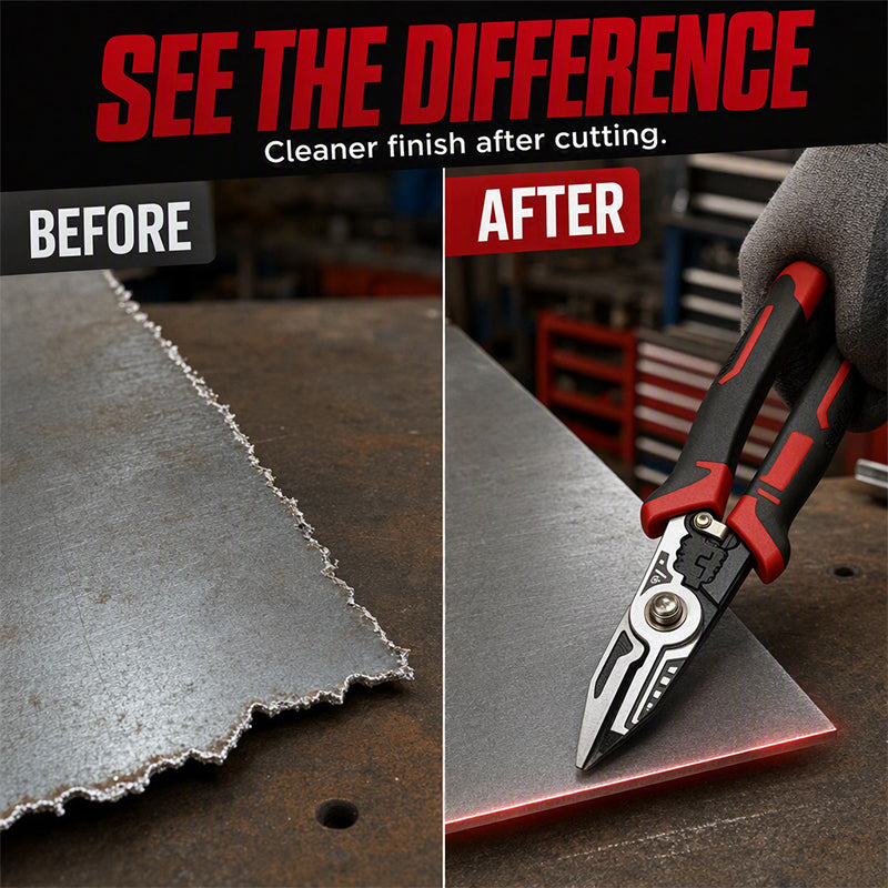 Heavy-Duty Tin Snips – CR-V Steel Metal Cutting Shears for DIY & Repairs