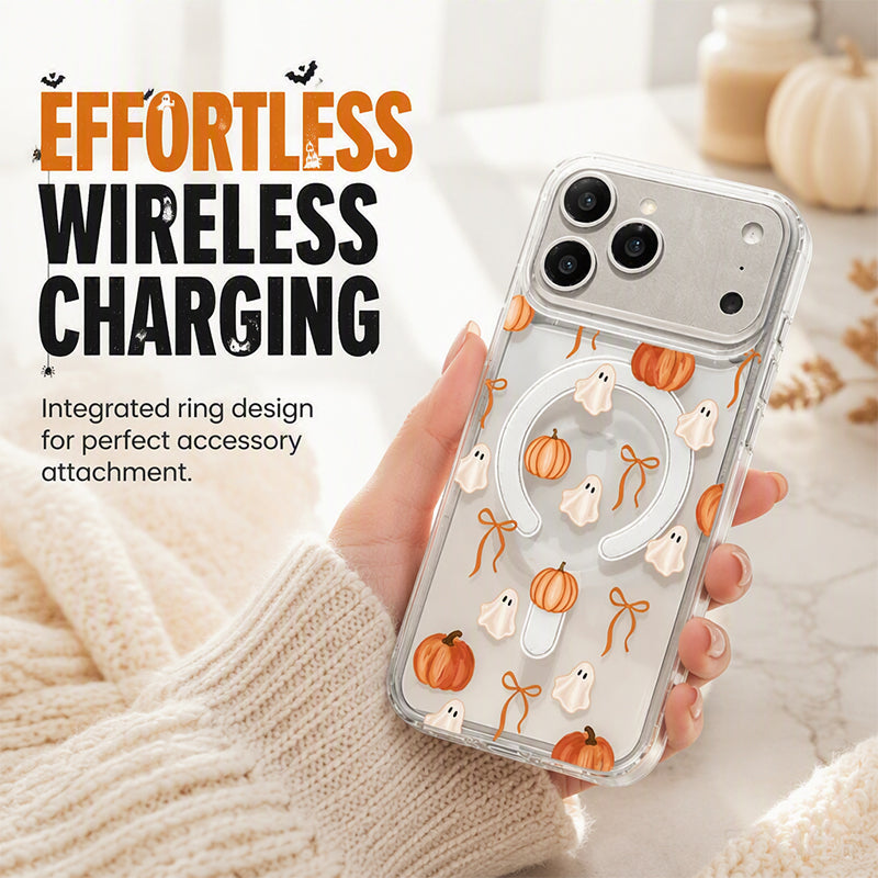 🎃TYIIPLUS™ Halloween Candy Ghost Phone Case – Cute Pumpkin & Ghost Design, Shockproof Magnetic Case for iPhone & Samsung Galaxy