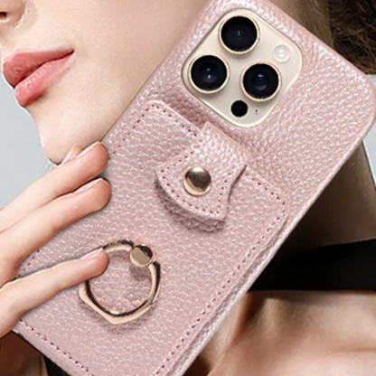Crossbody Wallet Phone Case – RFID Blocking, Accordion Card Slot & Detachable Strap – Litchi Pattern PU Leather ✨