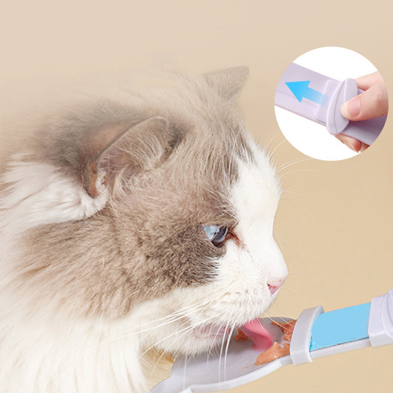 🐱 3-Pack Cat Feeder Spoon – One-Hand Squeeze Feeding Tool