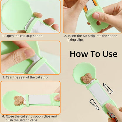 🐱 3-Pack Cat Feeder Spoon – One-Hand Squeeze Feeding Tool