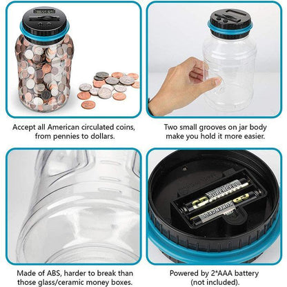 Digital Coin Bank with Automatic Counting