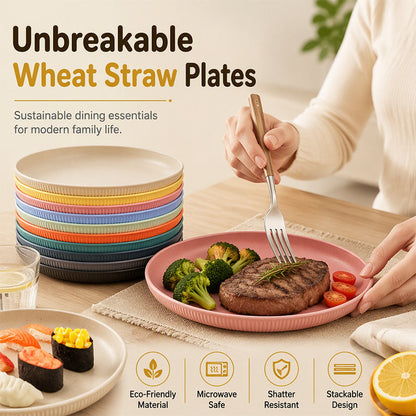 Tyiiplus™ Unbreakable Wheat Straw Dinner Plates