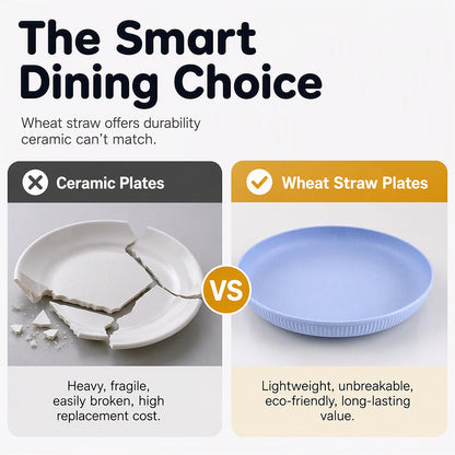 Tyiiplus™ Unbreakable Wheat Straw Dinner Plates