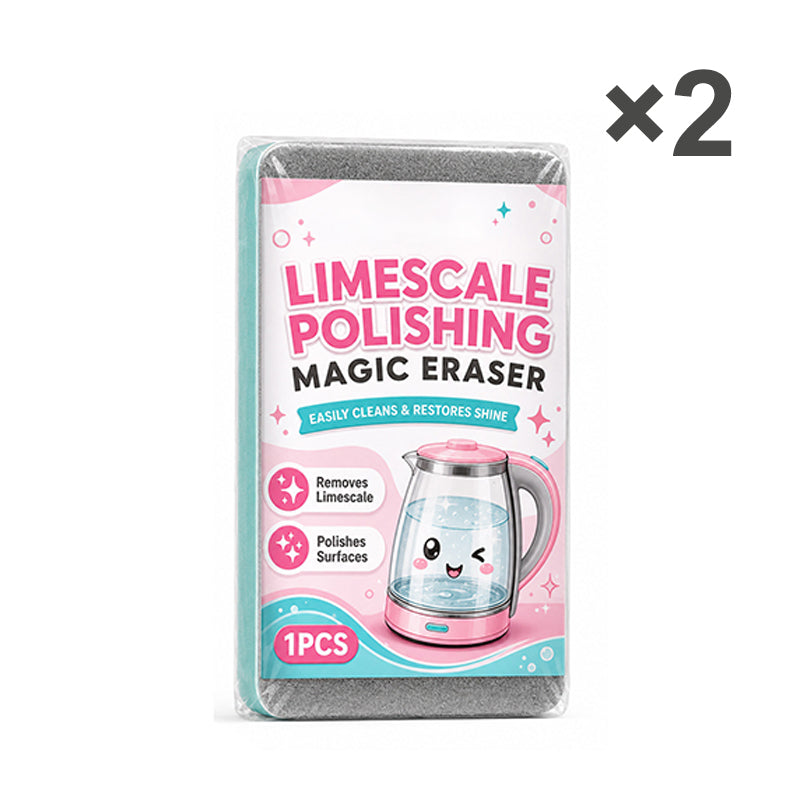 Limescale Polishing Magic Eraser Sponge‑ Chemical‑Free Descaling Scrub Pad, Scratch‑Free High‑Density Cleaning Sponge for Kettles, Sinks & Hard‑Water Stains