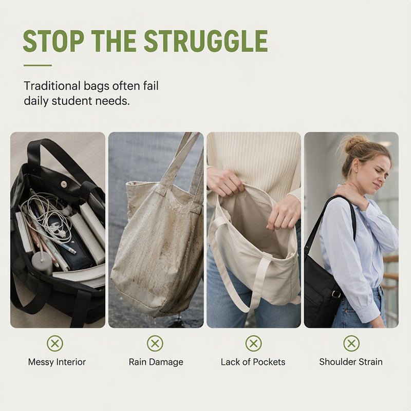 Tyiiplus™ Vintage Large Capacity Multi-Pocket Canvas Tote Bag