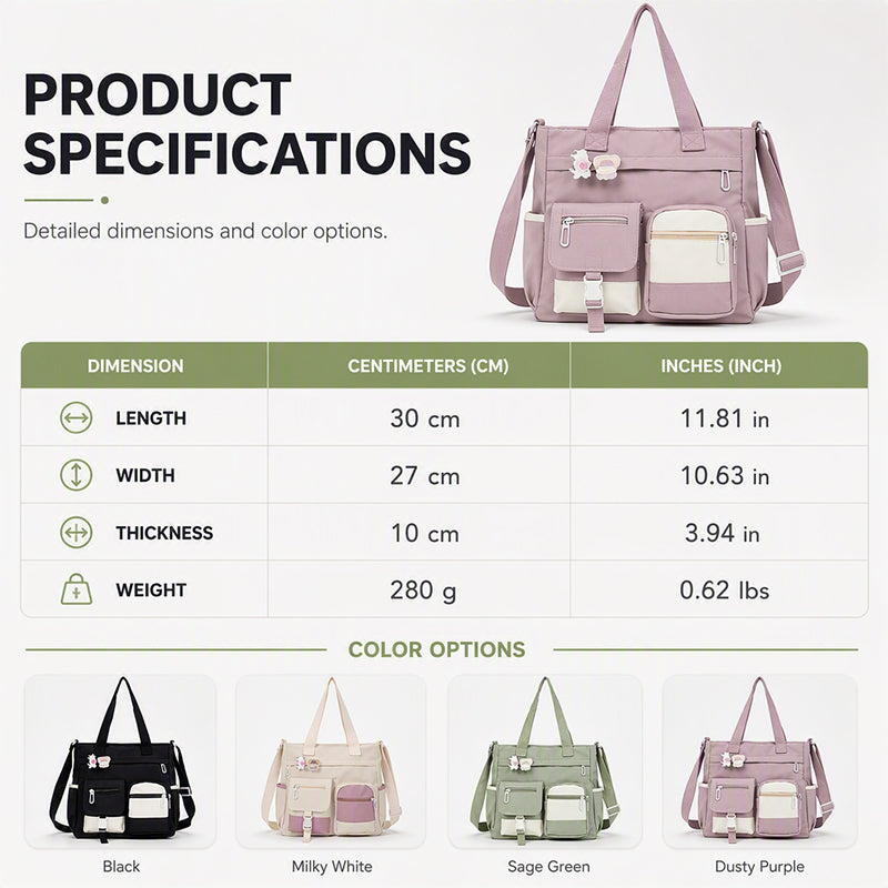 Tyiiplus™ Vintage Large Capacity Multi-Pocket Canvas Tote Bag