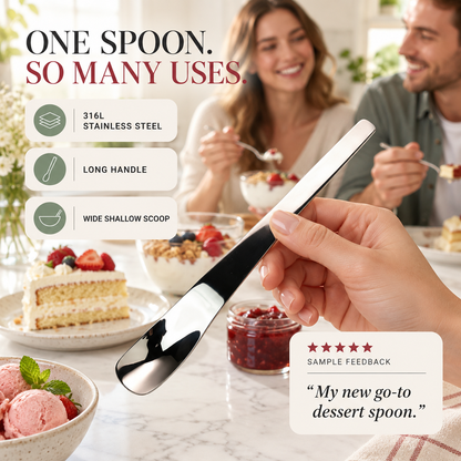 🥄Tyiiplus™ Long-Handle 316L Stainless Steel Dessert Spoon