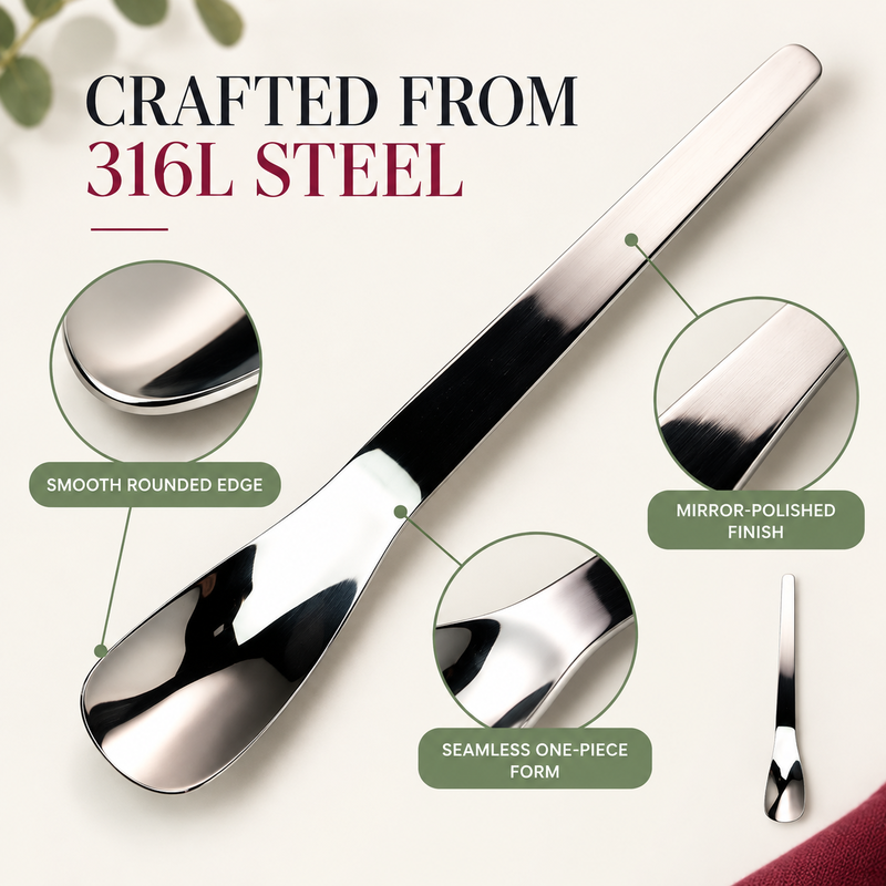 🥄Tyiiplus™ Long-Handle 316L Stainless Steel Dessert Spoon