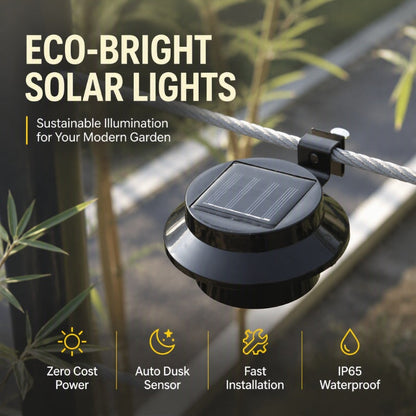 Tyiiplus™ 3-LED Solar Outdoor Lights – Weatherproof Garden, Fence & Gutter Lights with Auto/Manual On/Off