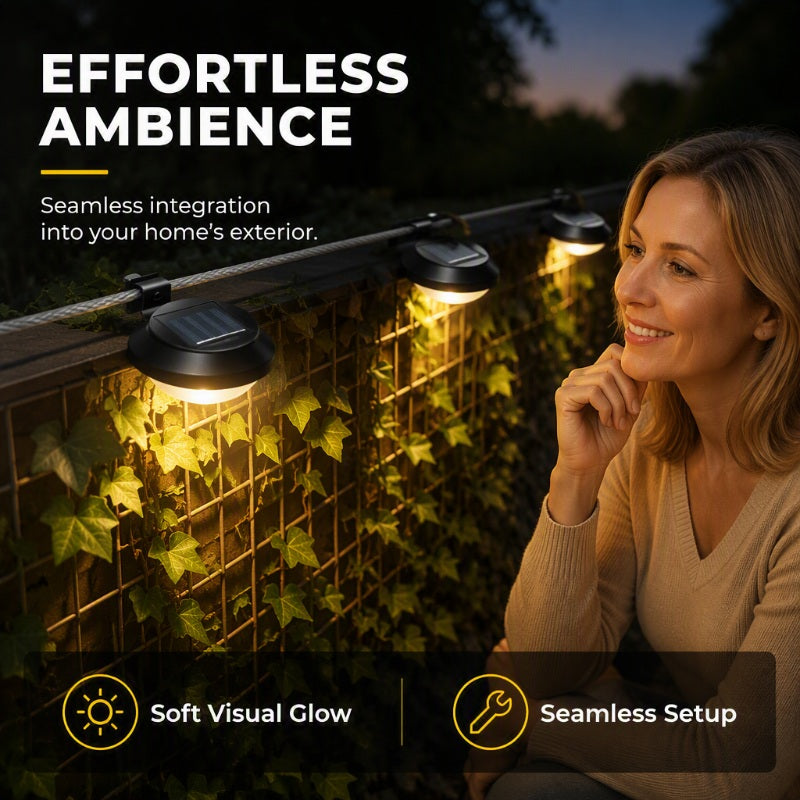 Tyiiplus™ 3-LED Solar Outdoor Lights – Weatherproof Garden, Fence & Gutter Lights with Auto/Manual On/Off