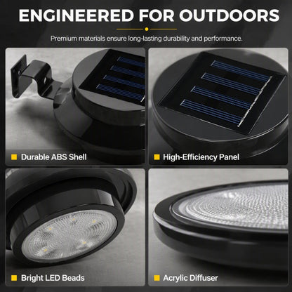 Tyiiplus™ 3-LED Solar Outdoor Lights – Weatherproof Garden, Fence & Gutter Lights with Auto/Manual On/Off