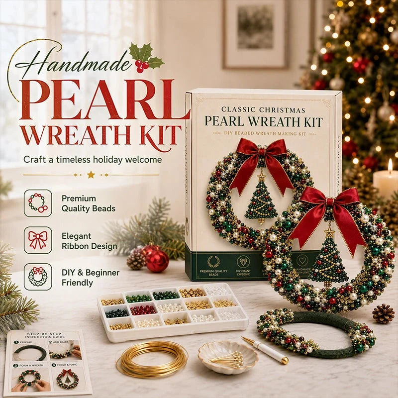 DIY Christmas Pearl Beaded Wreath Kit