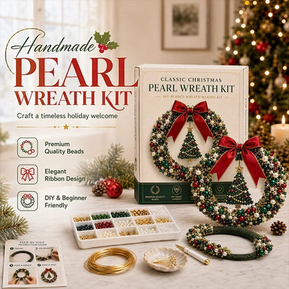 DIY Christmas Pearl Beaded Wreath Kit