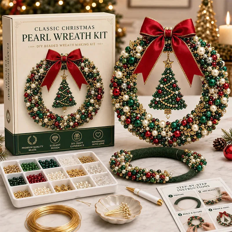 DIY Christmas Pearl Beaded Wreath Kit – image 7