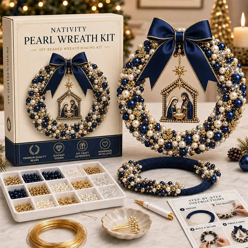 DIY Christmas Pearl Beaded Wreath Kit – image 11