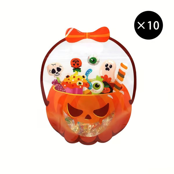 🎃 Halloween Treat & Goodie Bags with Handles (Poison Cauldron & Pumpkin Designs) 🍬👻