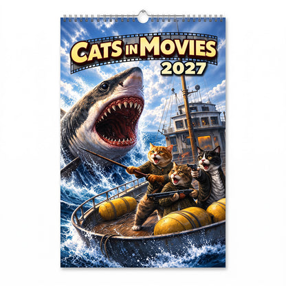 🎬🐱Cats in Movies 2027 Calendar – Funny Movie-Inspired Cat Wall Calendar