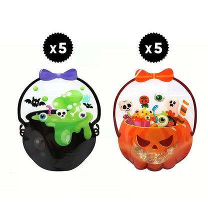 🎃 Halloween Treat & Goodie Bags with Handles (Poison Cauldron & Pumpkin Designs) 🍬👻